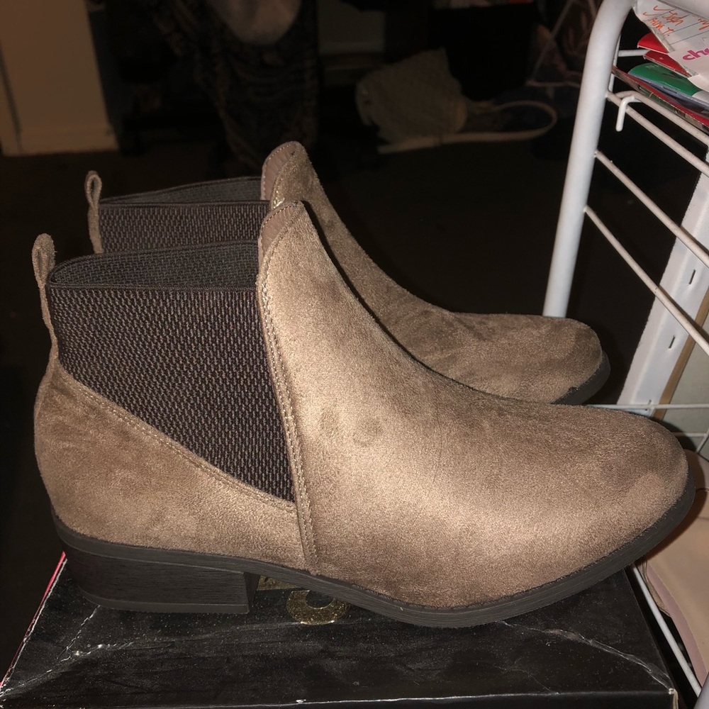 Olive ankle booties